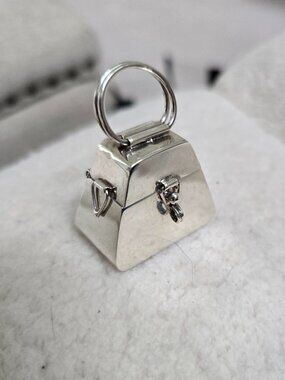 Vintage Sterling silver .925 Mexico large Pill box purse charm